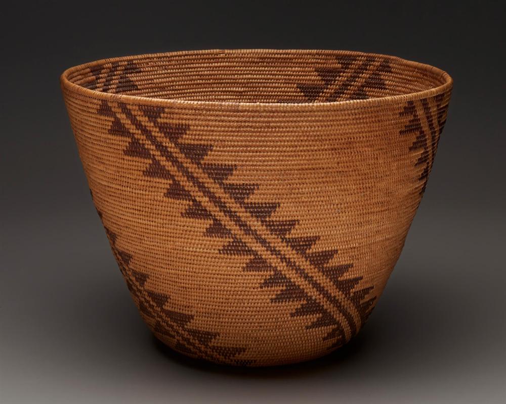 Appraisal: A large polychrome Maidu storage basket First-quarter th Century Northern