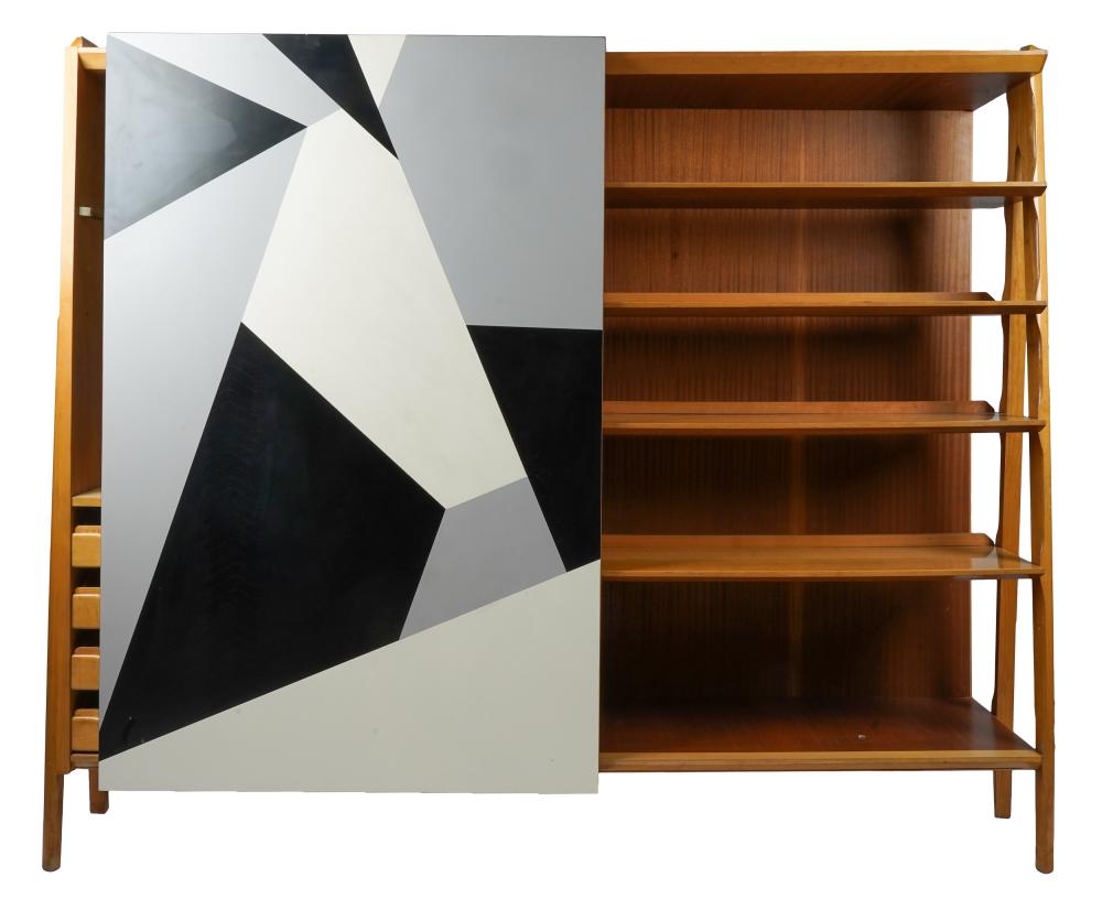 Appraisal: ATTRIBUTED TO VITTORIO D'ASSI WARDROBE s mixed woods and black