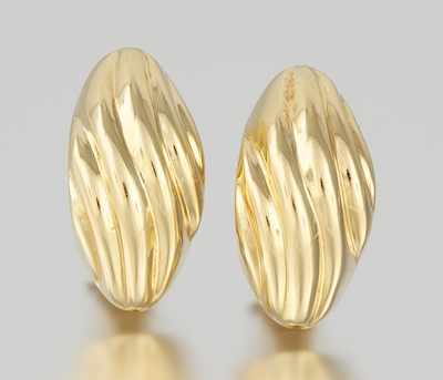 Appraisal: A Pair of Ladies' Gold Earrings k yellow gold earrings