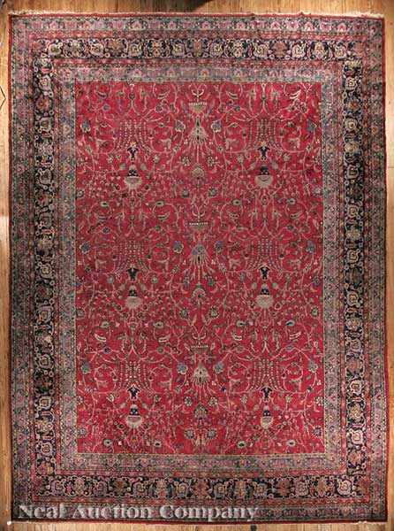 Appraisal: An Antique Palace Size Persian Carpet red ground with allover