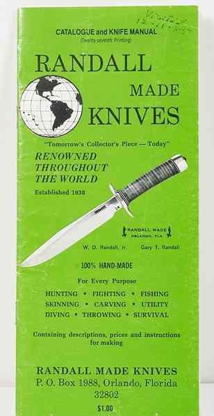 Appraisal: Randall Made Knives Brochure and The Safety Hammerless Models Brochure