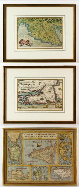 Appraisal: - Grouping of Early Hand Colored Engraved Maps Grouping of