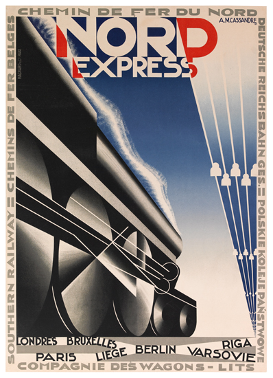 Appraisal: A M CASSANDRE ADOLPHE MOURON - NORD EXPRESS x inches