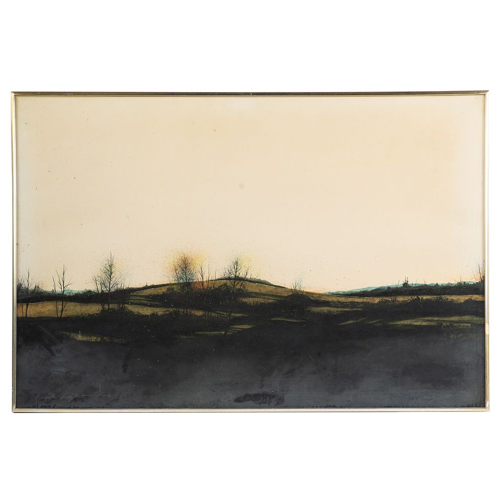 Appraisal: William Dunlap Winter Light oil on paper American b Oil