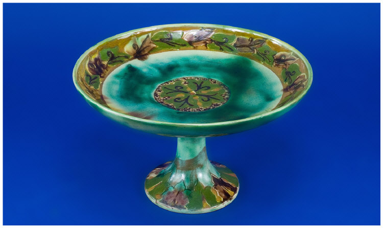 Appraisal: Della Robbia Tazza Border of Stylised Leaves in Green Brown