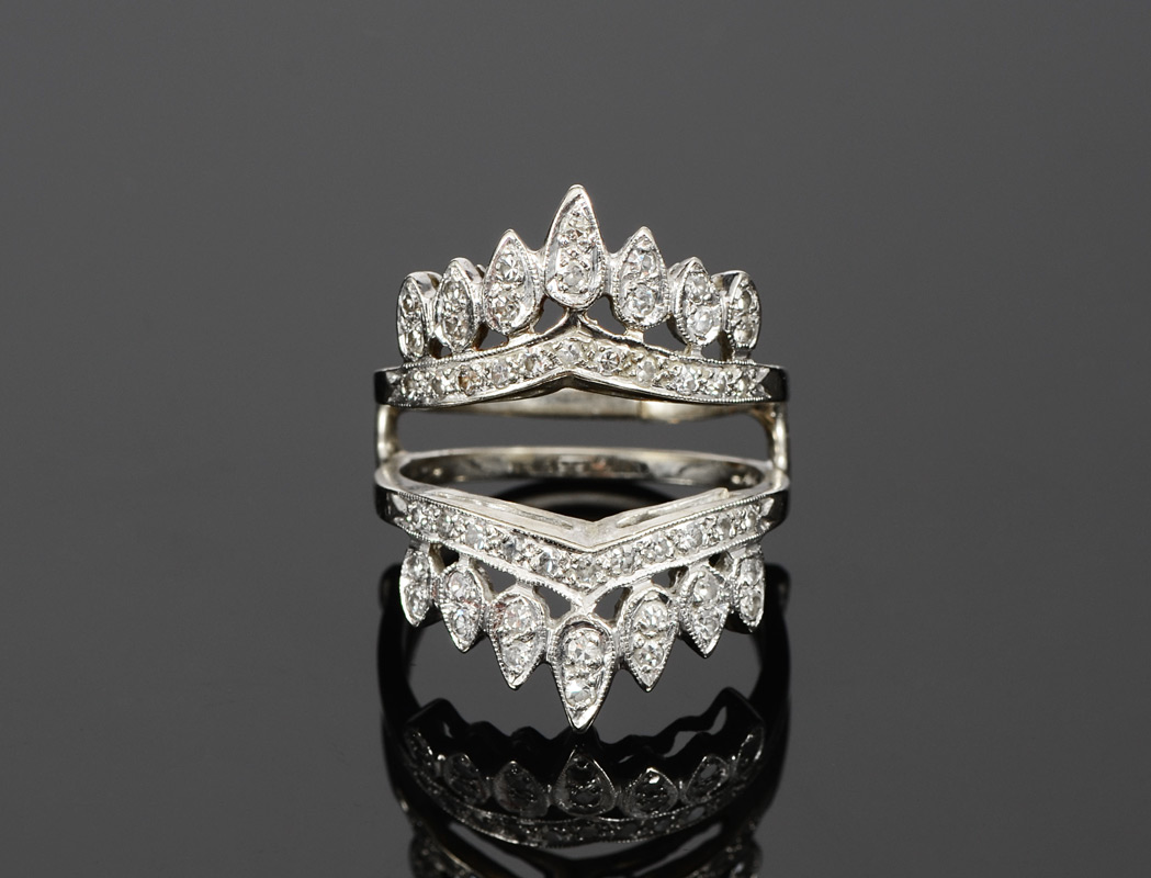 Appraisal: K WHITE GOLD DIAMOND RING JACKET As per Jim Green