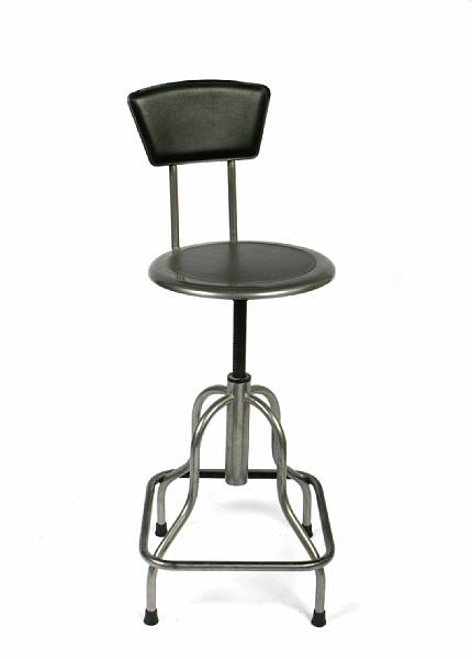 Appraisal: A set of six Italian metal barstools retailed by Pottery