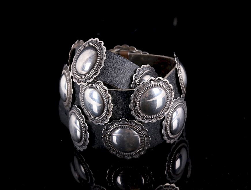 Appraisal: Navajo Silver Concho Hat Band For sale in this lot