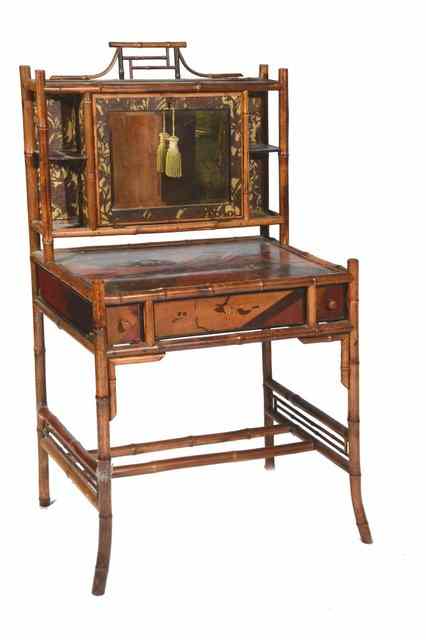 Appraisal: A LATE TH CENTURY BAMBOO LADIES WRITING DESK in the