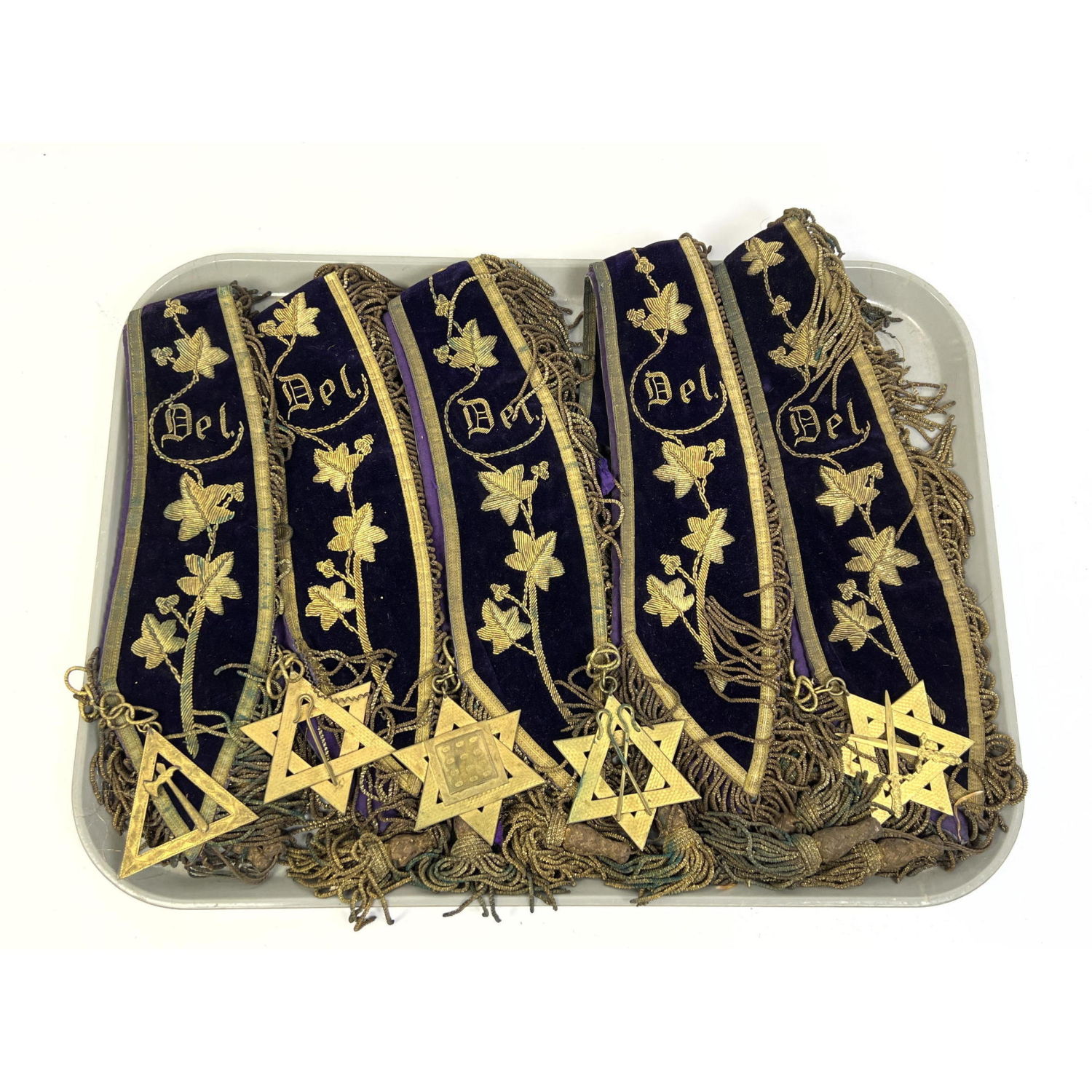 Appraisal: Odd Fellows Eden lodge officer sash with brass stars from