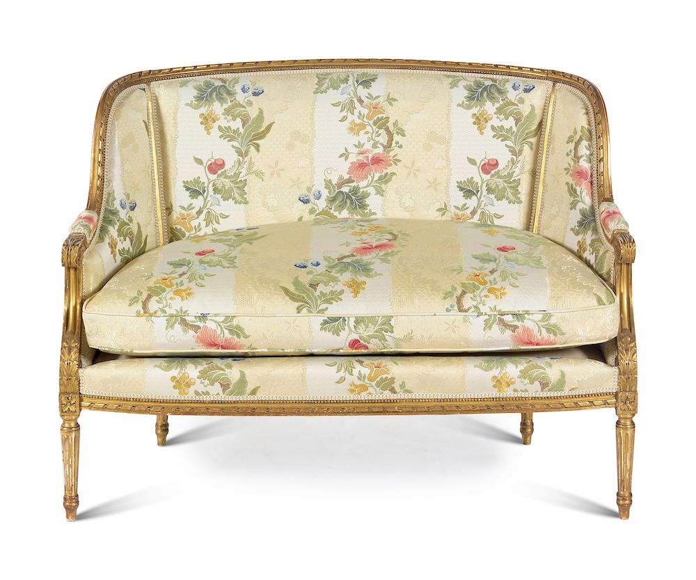 Appraisal: A Louis XVI Style Giltwood Settee A Louis XVI Style