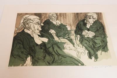 Appraisal: Feliks Topolski Polish British - Three Judges signed to border