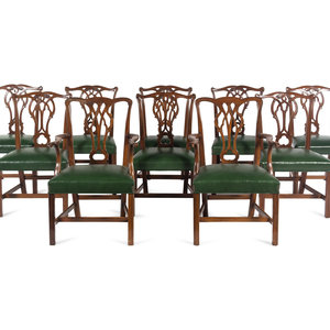 Appraisal: A Set of Ten George III Style Mahogany Dining Chairs