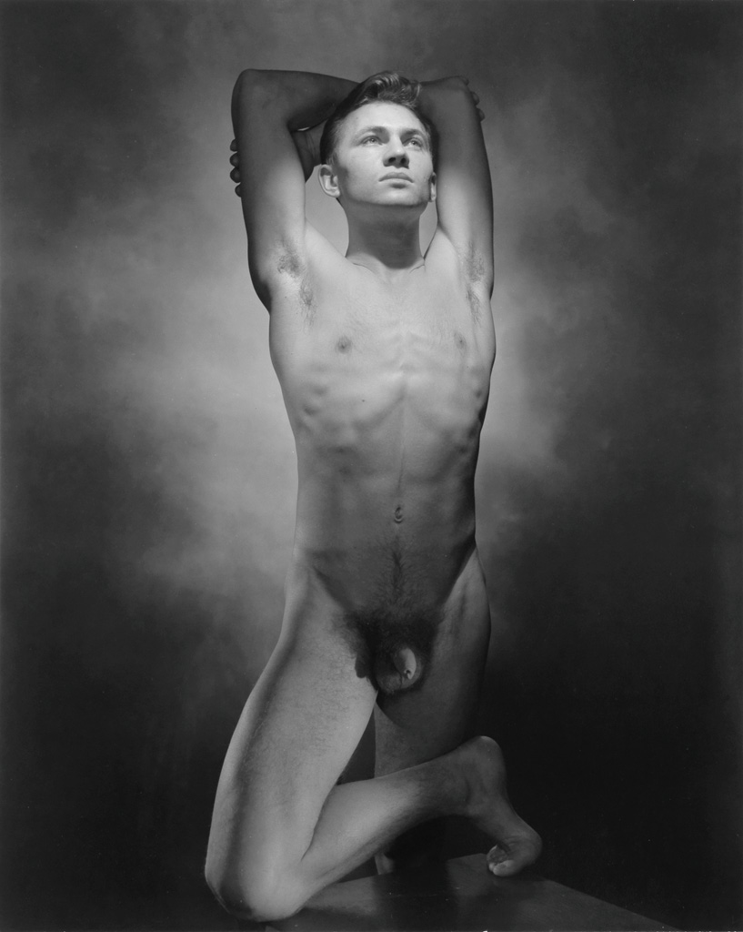 Appraisal: GEORGE PLATT LYNES - Male nude with arms raised Silver