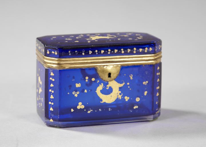 Appraisal: Louis-Philippe Cobalt Blue Glass Desk Box second quarter th century