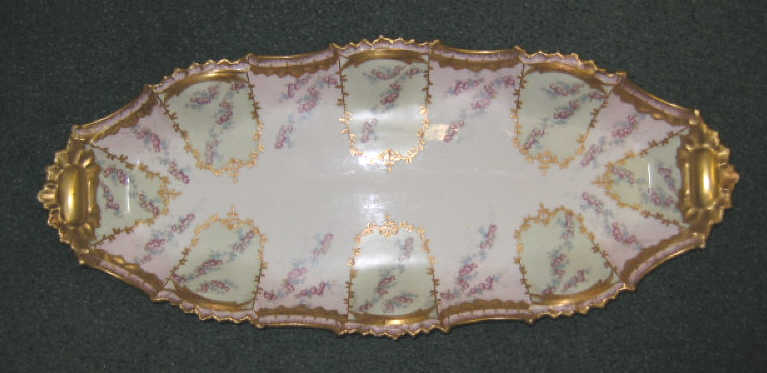 Appraisal: LIMOGES FRANCE PORCELAIN PLATTER Coiffe Jeune hand painted floral and