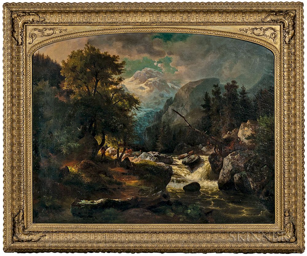 Appraisal: Johann Herman Carmiencke German - The Mountain Torrent Possibly the