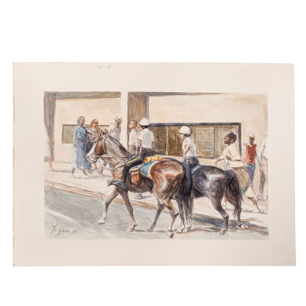 Appraisal: Nathaniel K Gibbs Baltimore Horse Patrol American - Watercolor on