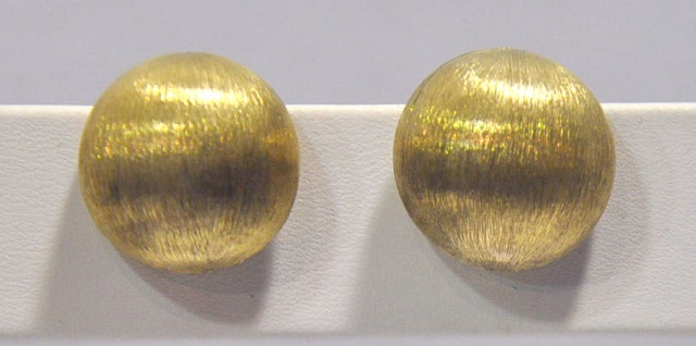 Appraisal: Pair K Earrings K Troy oz With brushed finish posts