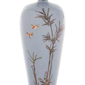 Appraisal: A Clair-de-Lune Ground Cloisonn Vase BY OTA HYOZO LATE TH