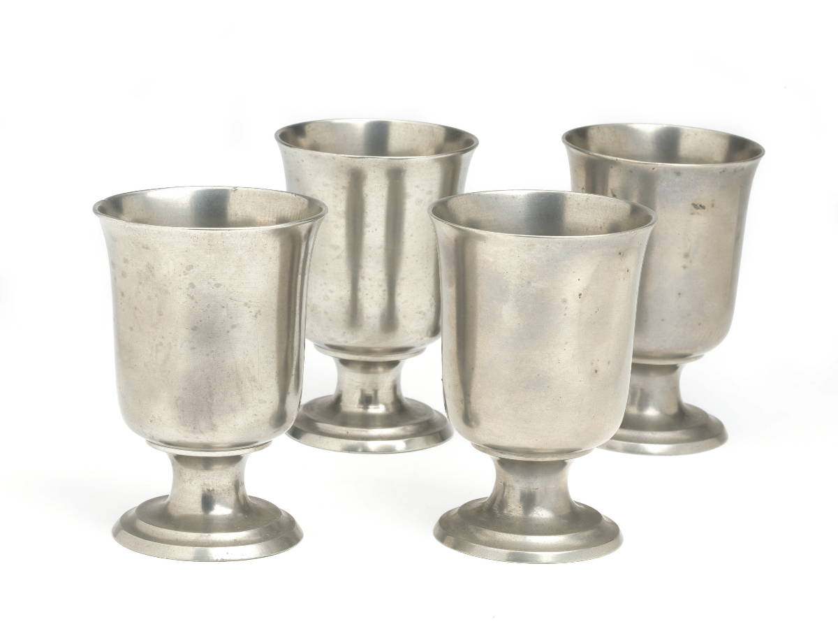 Appraisal: TWO PAIR OF PEWTER CHALICES ATTRIBUTED TO BOARDMAN AND COMPANY