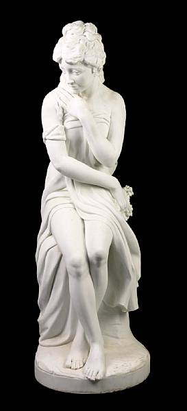 Appraisal: An Italian carved marble figure circa Depicting a maiden wearing