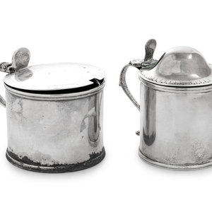 Appraisal: Two English Silver Mustard Pots Various Makers London th th