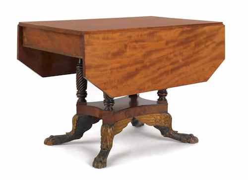 Appraisal: New York Federal mahogany breakfast table ca with gilt and