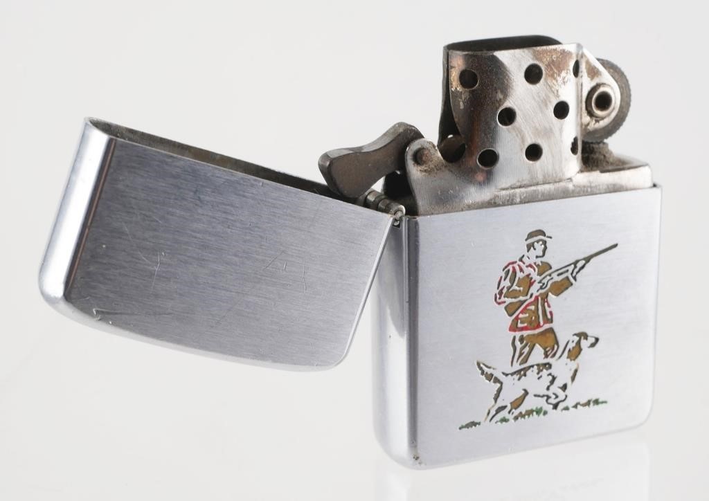 Appraisal: Circa s Zippo hunting scene lighter Works well Some wear