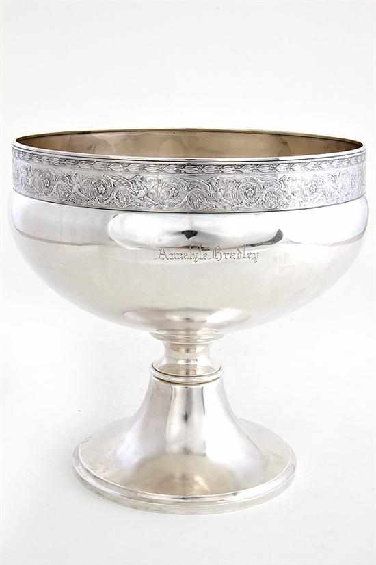 Appraisal: Whiting sterling pedestal punch bowl New York circa Arabesque pattern