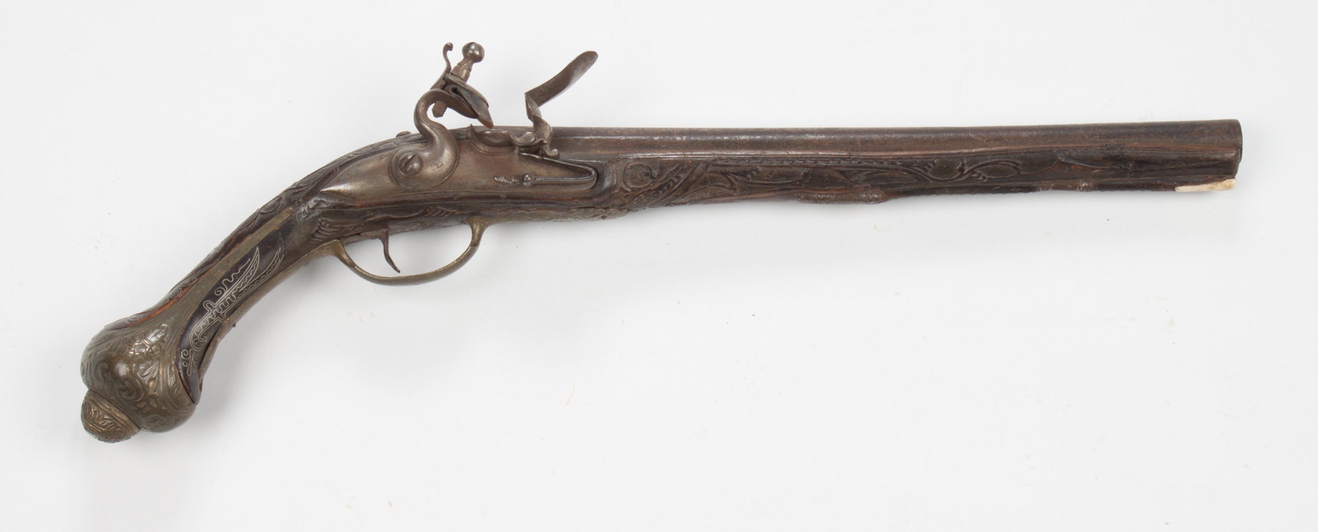 Appraisal: Ottoman miquelet type pistol fitted with a standard flintlock late