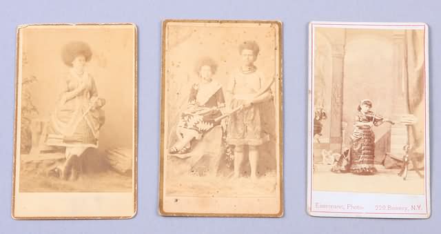 Appraisal: Grouping of three carte-de-visite photographs of circus performers by Charles