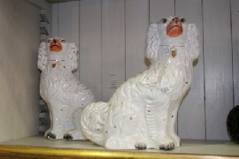 Appraisal: Two pairs of Staffordshire spaniels one pair matched the other