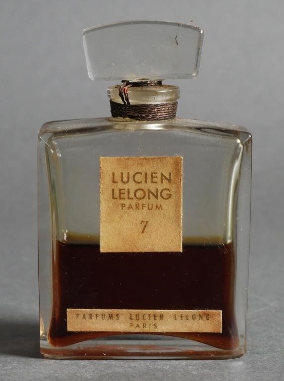 Appraisal: Lucien Lelong glass parfum bottle rectangular flacon with thread around