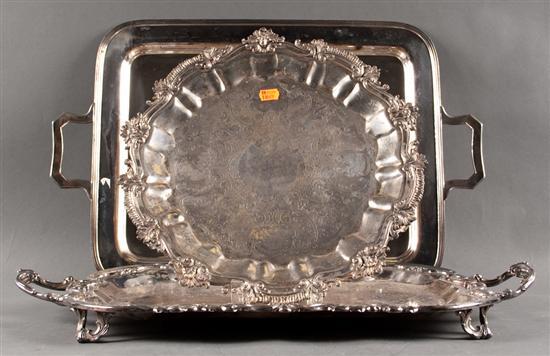 Appraisal: Georgian style silver-plated service tray Rogers a silver-plated service tray