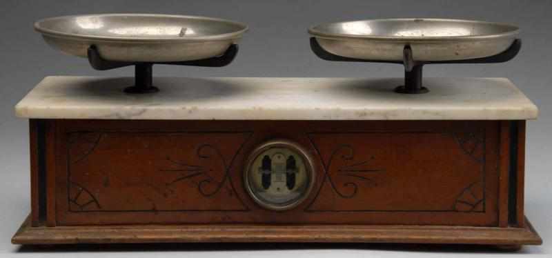 Appraisal: Henry Troemner Wood Marble Pharmacy Scale Description Circa to Etched