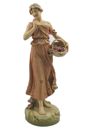 Appraisal: BOHEMIAN ROYAL DUX POTTERY FIGURE of barefoot young woman in