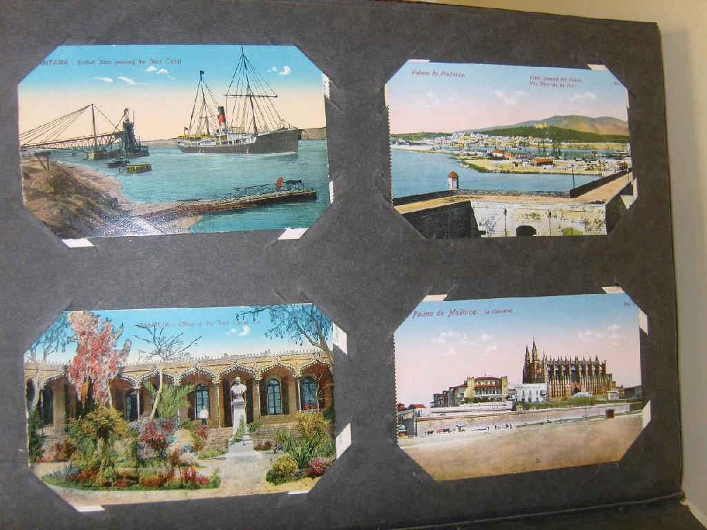 Appraisal: Two early th century postcard albums containing greetings cards and