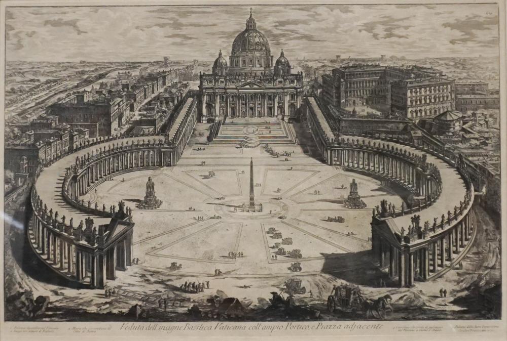 Appraisal: After Giovanni Piranesi Engraving of 'Veduta dell insigne Basilica Vatican