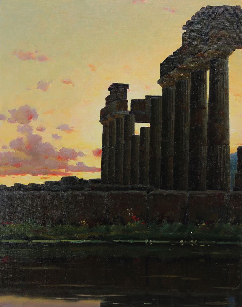 Appraisal: Ivan Sushchenko B Grecian Ruins At Sunset Ivan Akimovich Sushchenko