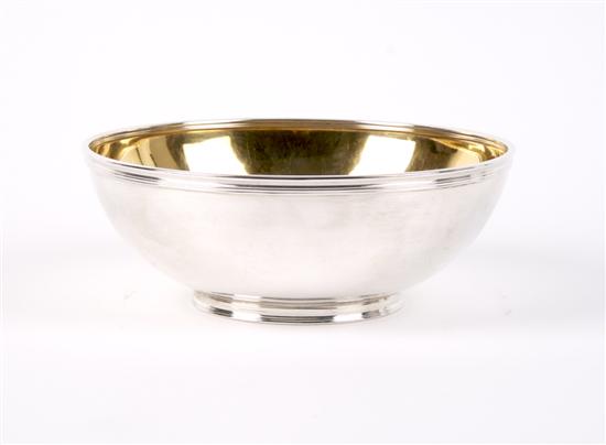 Appraisal: An American Sterling Silver Gilded Bowl Tiffany Co Diameter inches