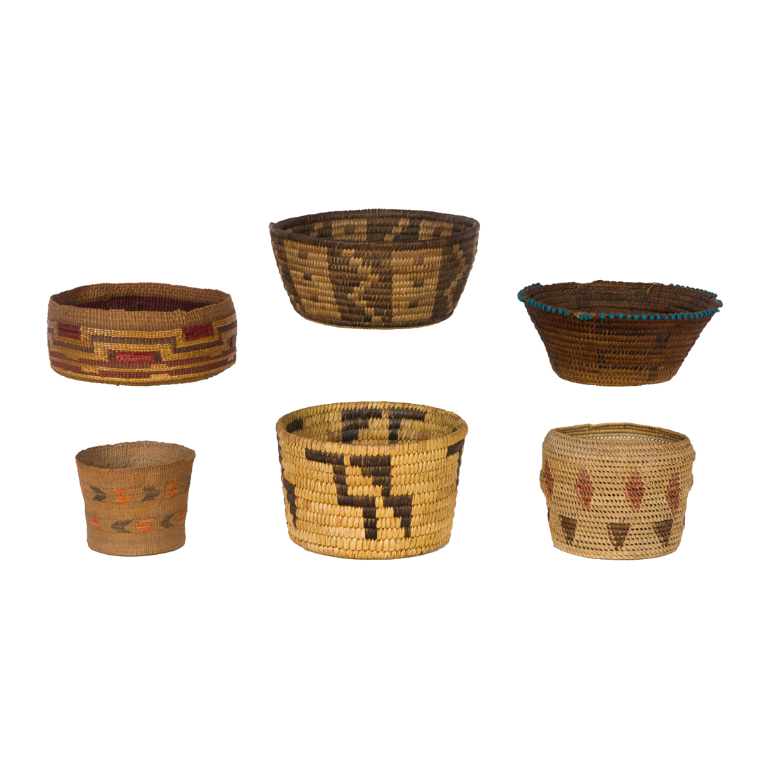 Appraisal: LOT OF BASKETRY GROUP INCLUDING TLINGIT ARTS CRAFTS AND PAPAGO