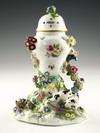 Appraisal: POTPOURRI VASE - Circa Meissen Ozier molded covered potpourri vase