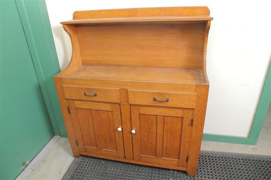 Appraisal: DRYSINK Oak with a hutch back two drawers with metal