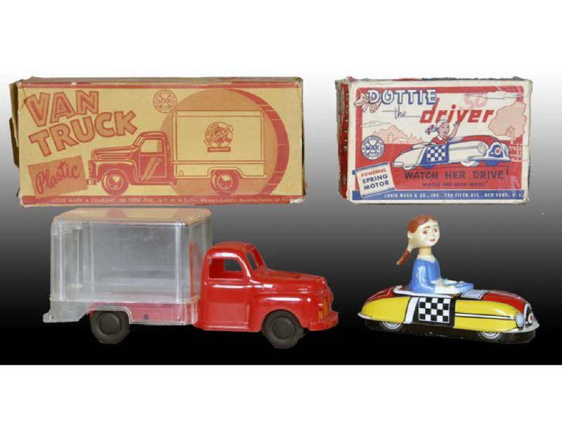 Appraisal: Lot of Marx Vehicle Toys with Original Boxes Description ''