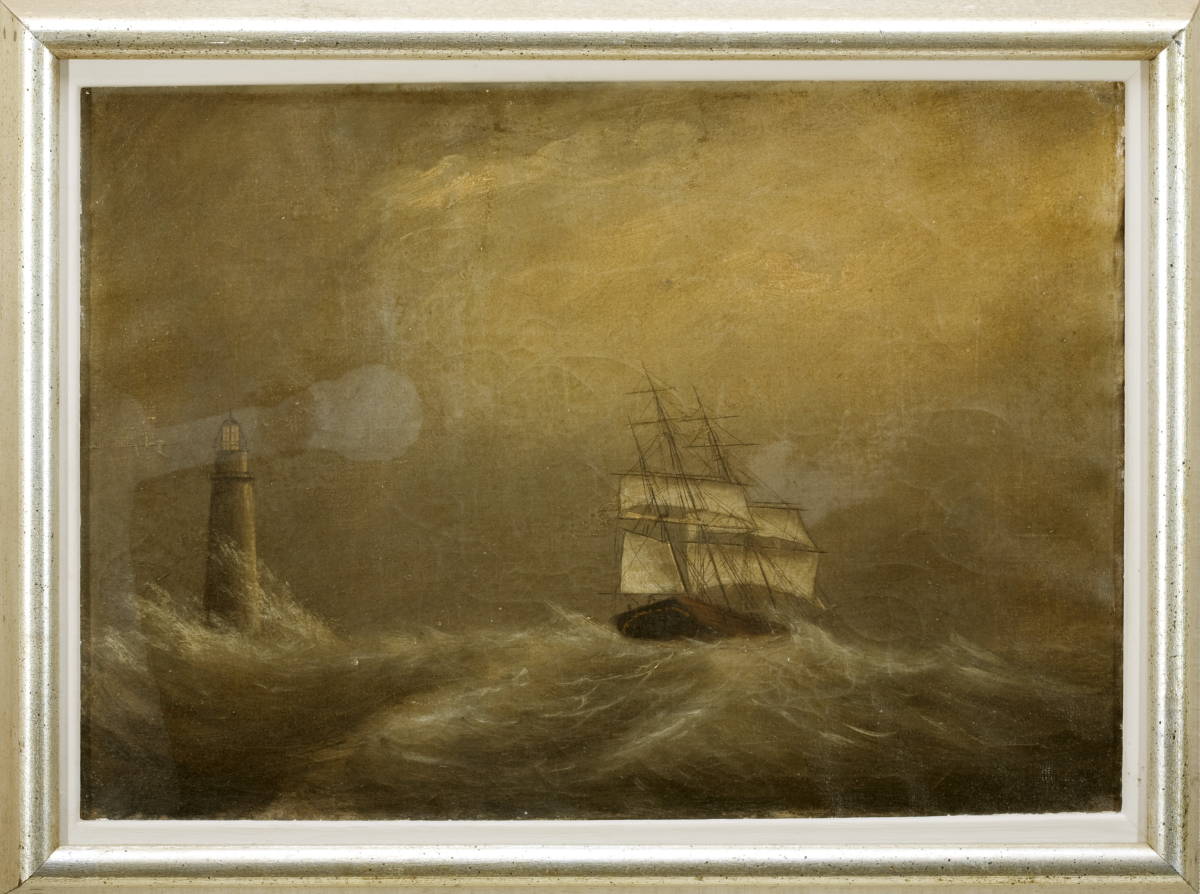 Appraisal: CLEMENT DREW AMERICAN - PAIR OF MARINE SCENES quot MINOT'S