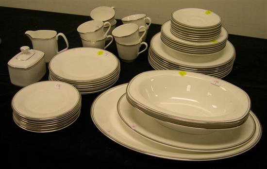 Appraisal: Royal Doulton ''Platinum Concord'' pattern porcelain dinner service for eight