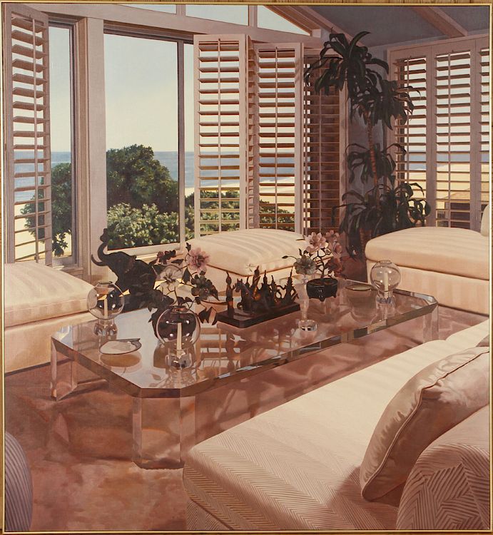 Appraisal: JACK MENDENHALL SUNNY ROOM INTERIOR OIL CANVAS Jack Mendenhall American