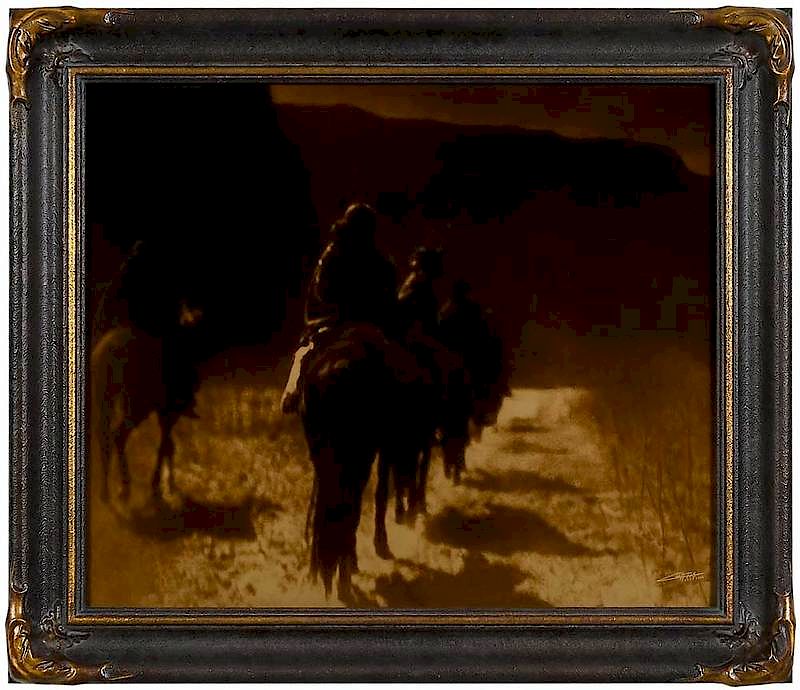 Appraisal: Edward Sherrif Curtis American - The Vanishing Race contemporary Goldtone