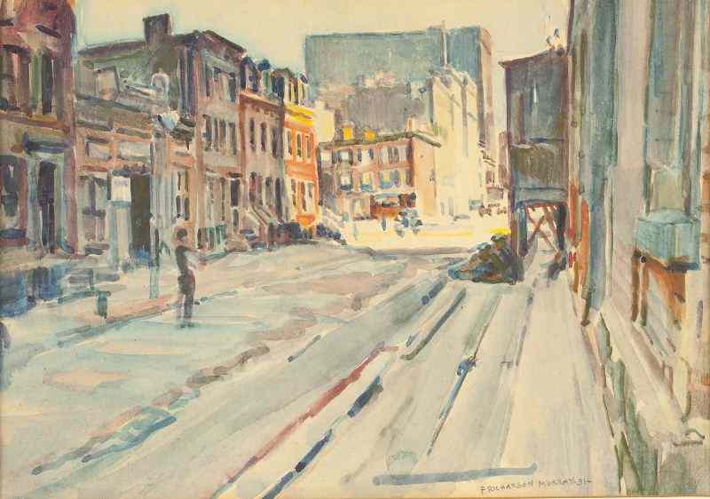 Appraisal: F Richardson Murray NY SC th c City Streetwatercolor on